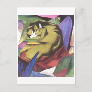Franz Marc - Tiger 1912 Cat Jungle Canvas Yellow Postcard