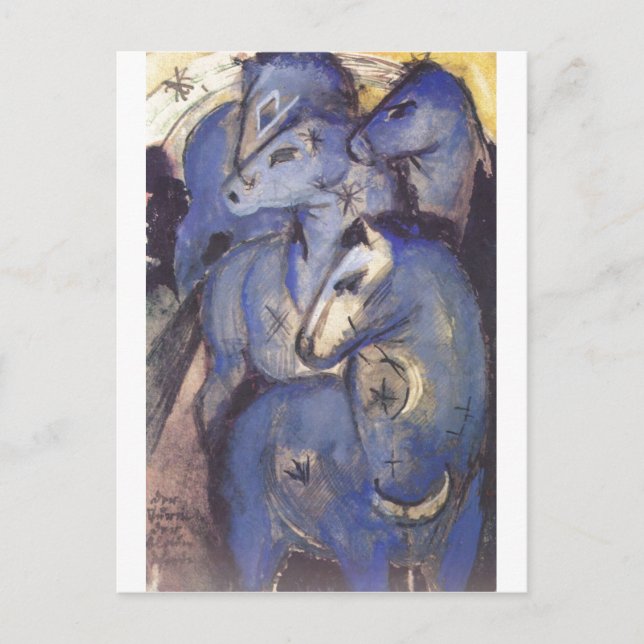 Franz Marc - Tower of Blue Horses 1913 Equestrian Postcard (Front)