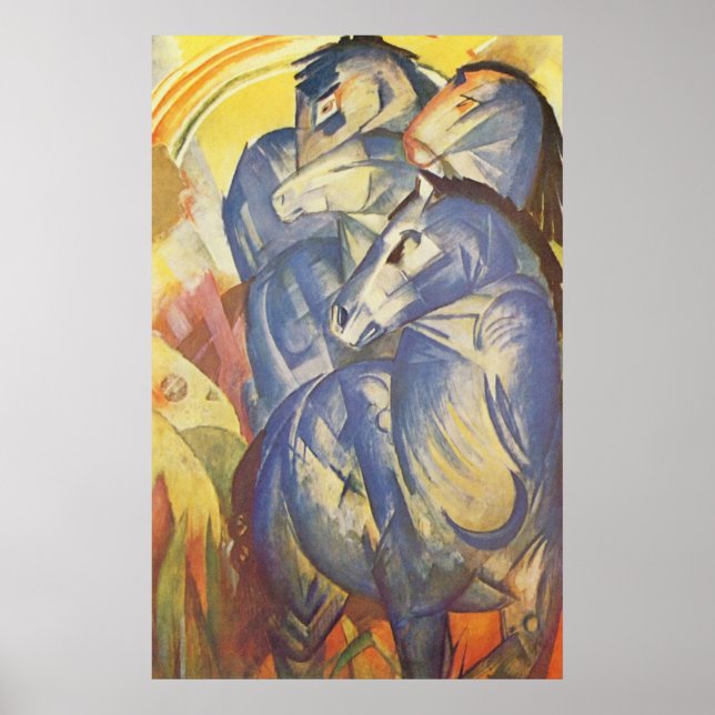 Franz Marc - Tower of Blue Horses 1913 Equestrian Poster (Front)