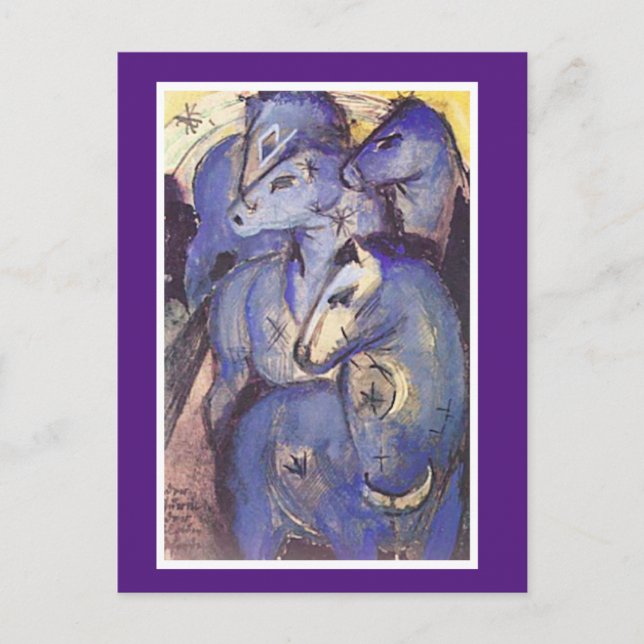 Franz Marc, Tower of Blue Horses, Fine Art, Postcard (Front)