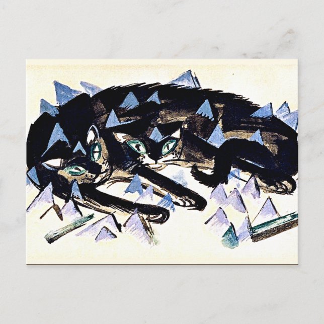 Franz Marc - Two Black Cats Postcard (Front)