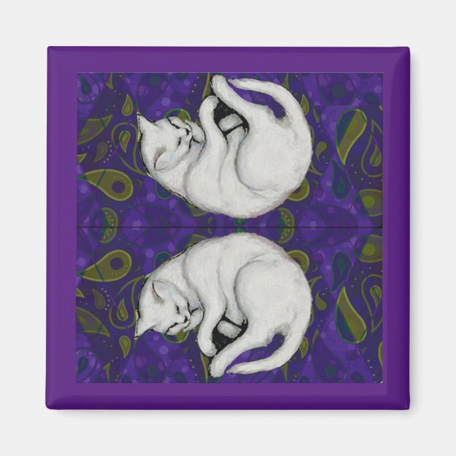 Franz Marc, White Cat Sleeping  Magnet (Front)