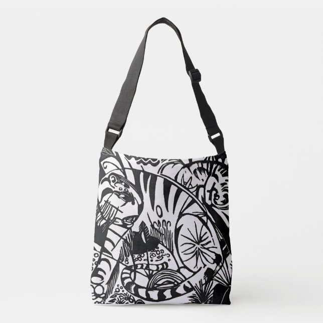 Franz Marc's Expressionist Tiger Crossbody Bag (Front)