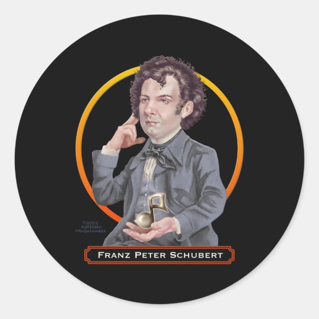 Franz Peter Schubert Austrian Composer Classic Round Sticker (Front)