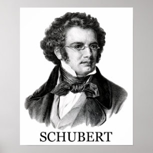 Franz Schubert, black Poster