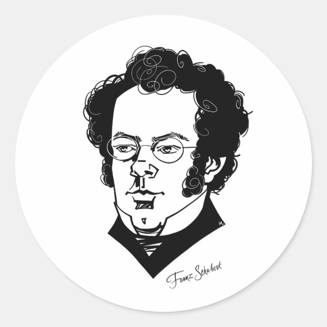 Franz Schubert Classic Round Sticker (Front)