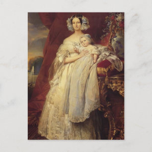 Franz Winterhalter-Duchess of Orlean with his son Postcard