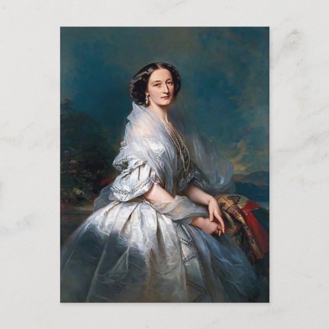 Franz Winterhalter- Portrait of Eliza Franciszka Postcard (Front)