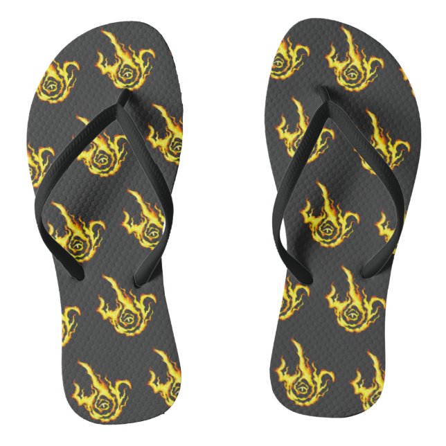 Franzied Flame Fan Art Thongs (Footbed)