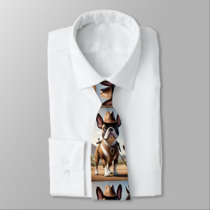 Französische Bulldogge als Cowboy Tie