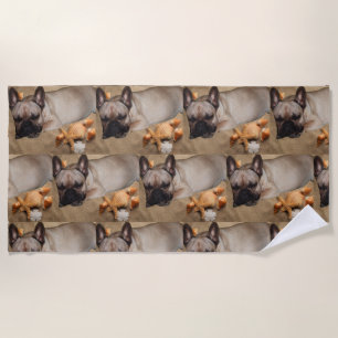 Französische. Bulldogge  Beach Towel