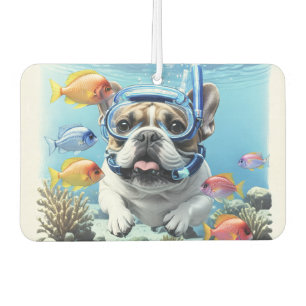 Französische Bulldogge beim Schnorcheln Car Air Freshener