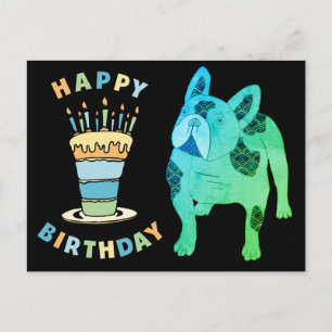 Französische Bulldogge Birthday French Bulldog Postcard