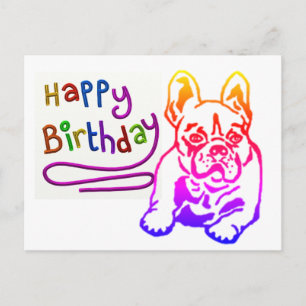Französische Bulldogge Birthday French Bulldog Postcard