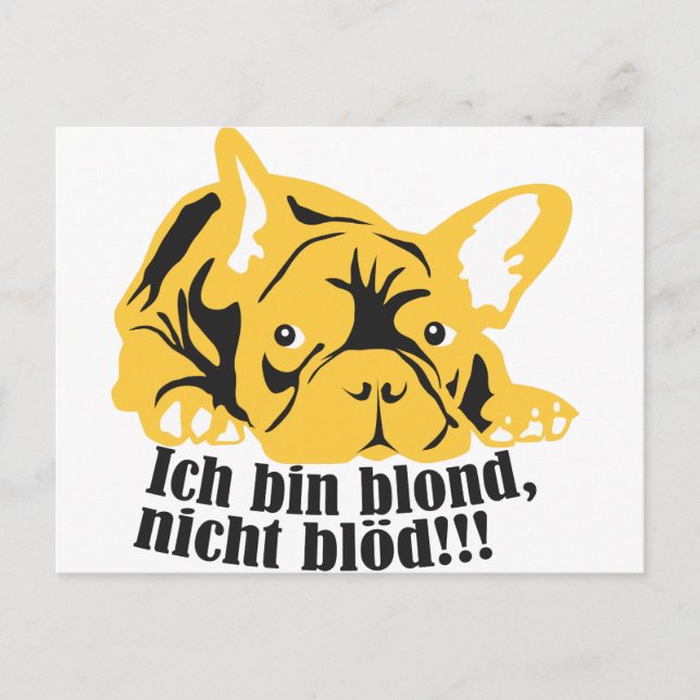 Französische Bulldogge: Blonde! Postcard (Front)