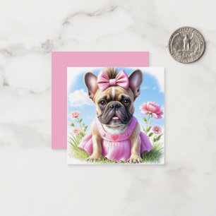 Französische Bulldogge Blumen French Bulldog Card
