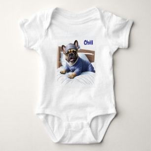 Französische Bulldogge chill Baby Bodysuit