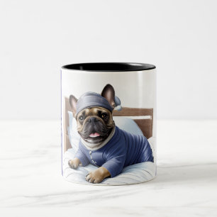 Französische Bulldogge chill Two-Tone Coffee Mug