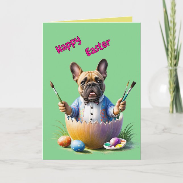 Französische Bulldogge Ei Ostern French Bulldog Card (Front)