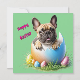 Französische Bulldogge Ei Ostern French Bulldog Holiday Card