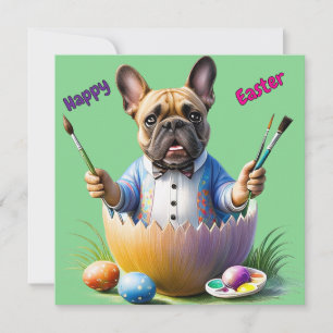 Französische Bulldogge Ei Ostern French Bulldog Holiday Card