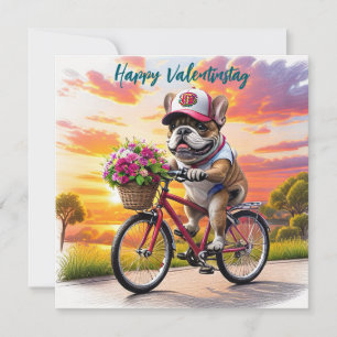 Französische Bulldogge Fahrrad French Bulldog Holiday Card