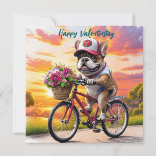 Französische Bulldogge Fahrrad French Bulldog Invitation