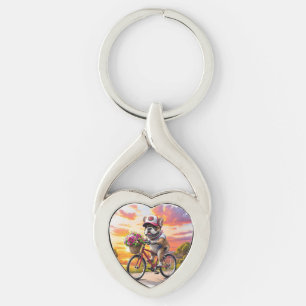 Französische Bulldogge Fahrrad French Bulldog Key Ring