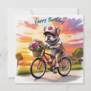 Französische Bulldogge Fahrrad French Bulldog Save The Date