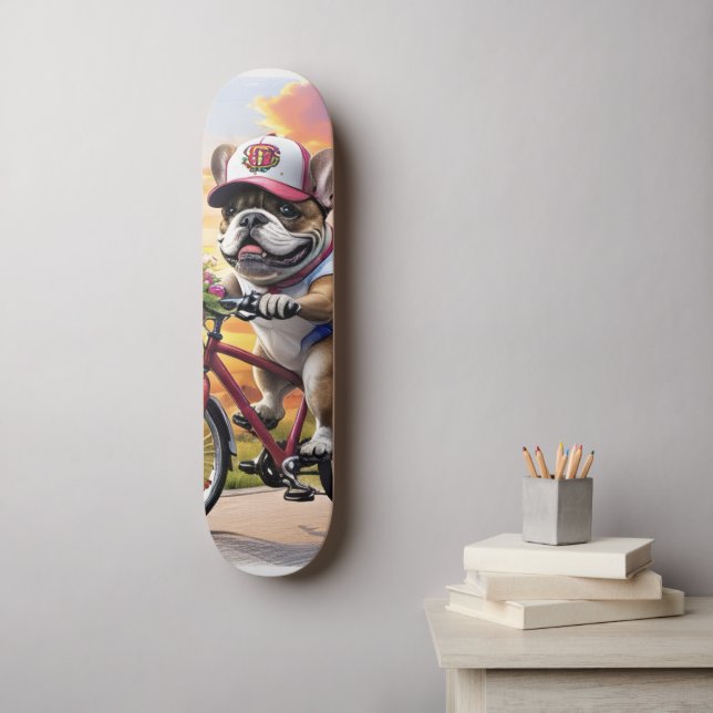 Französische Bulldogge Fahrrad French Bulldog Skateboard (Wall Art)