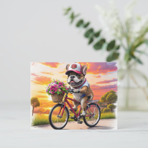 Französische Bulldogge Fahrrad French Bulldog Thank You Card