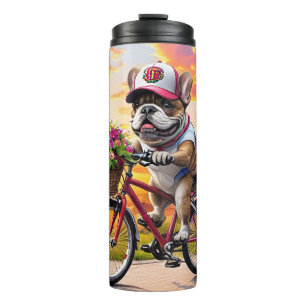 Französische Bulldogge Fahrrad French Bulldog Thermal Tumbler