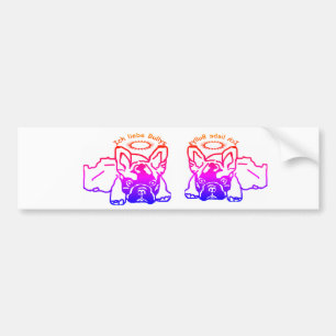 Französische Bulldogge Finn als Baby Autoaufkleber Bumper Sticker
