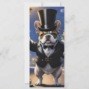 Französische Bulldogge French Bulldog Blumenstrauß Invitation