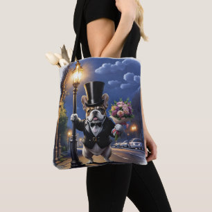 Französische Bulldogge French Bulldog Blumenstrauß Tote Bag