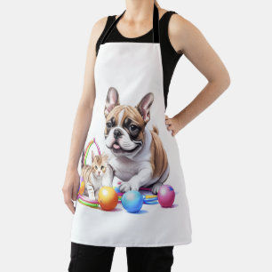 Französische Bulldogge French Bulldog mit Katze Apron