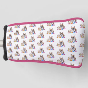 Französische Bulldogge French Bulldog mit Katze Golf Head Cover