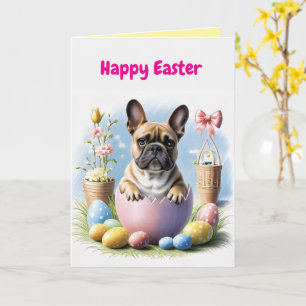 Französische Bulldogge Frohe Ostern French Bulldog Card