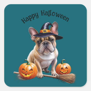 Französische Bulldogge Halloween Square Sticker