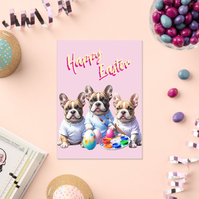 Französische Bulldogge Happy Easter French Bulldog Acrylic Invitations (Insitu (Celebration))