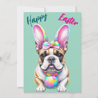Französische Bulldogge Happy Easter French Bulldog Holiday Card