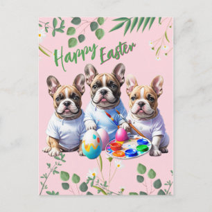 Französische Bulldogge Happy Easter French Bulldog Holiday Postcard