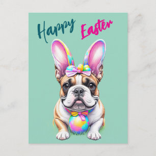 Französische Bulldogge Happy Easter French Bulldog Postcard