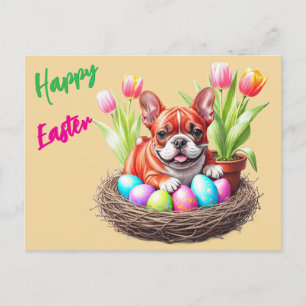 Französische Bulldogge Happy Easter French Bulldog Postcard
