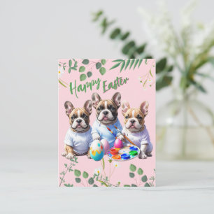 Französische Bulldogge Happy Easter French Bulldog Postcard