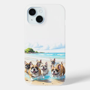 Französische Bulldogge Hunderudel iPhone 15 Case