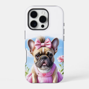 Französische Bulldogge Hündin mit Haarschleife iPhone 16 Pro Case