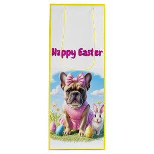 Französische Bulldogge Hündin mit Osterhase  Wine Gift Bag