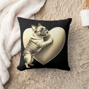 Französische Bulldogge I love you Cushion