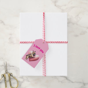 Französische Bulldogge I love you Gift Tags